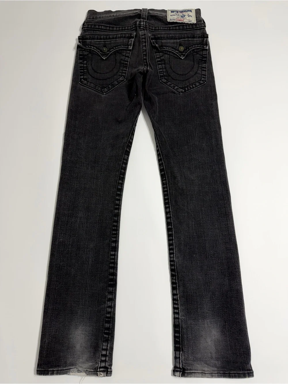 True Religion Ricky Straight Jeans 30x32.5 Black Gray Wash Made in USA